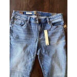 Kut From The Kloth Size 10 Carlo Skinny Ankle Blue Jeans Stretch Raw Hem